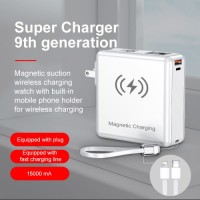 15000mAh  2-in-1 Magnetic Wireless Power Bank for Mobile Phone and Apple Watch