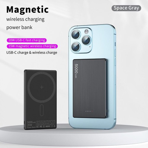 10000mAh 5000mAh Super Thin Magnetic Wireless Power Bank for phonee