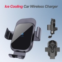 15W 2 Coils Semiconductor Refrigeration Wireless Car Charger Mount Holder for iPhone Samsung