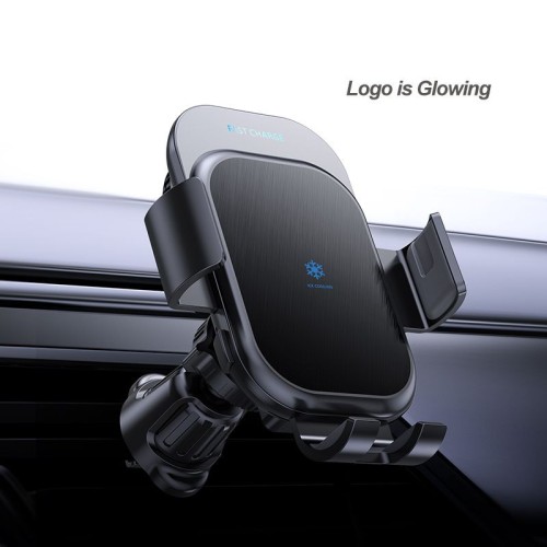 15W 2 Coils Semiconductor Refrigeration Wireless Car Charger Mount Holder for iPhone Samsung